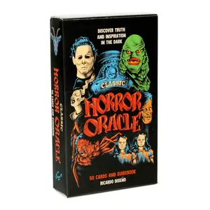 Classic Horror Oracle Cards Set, 50 Tarot Cards with Guidebook for Truth Discovery & Inspiration, Ideal for Ages 14+, Perfect Gift for Holidays, T Tarot Card Deck, T Tarot Card Game, Halloween