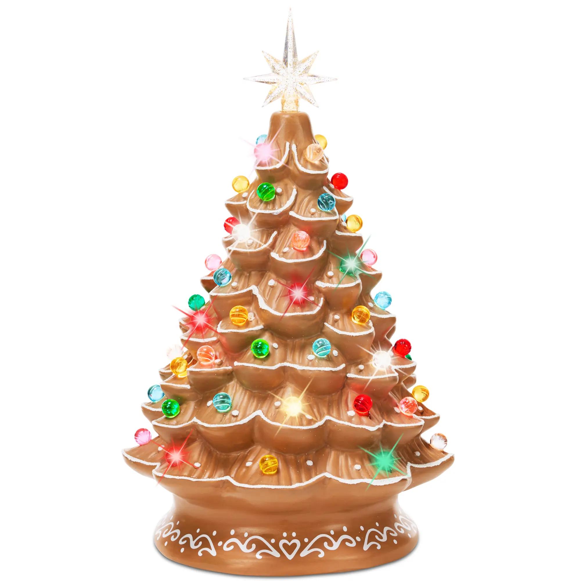 Best Choice Products Ceramic Christmas Tree, Pre-lit Hand-Painted Tabletop Holiday Tree