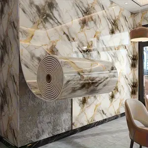BRODARK Peel and Stick Marble Pattern Wallpaper - Self-Adhesive 3D Illusion Thick Vinyl UV Print Decorative Wallpaper, Removable Home Decor Items for Walls, Bathrooms (1 Roll, 23.62*118.1in)