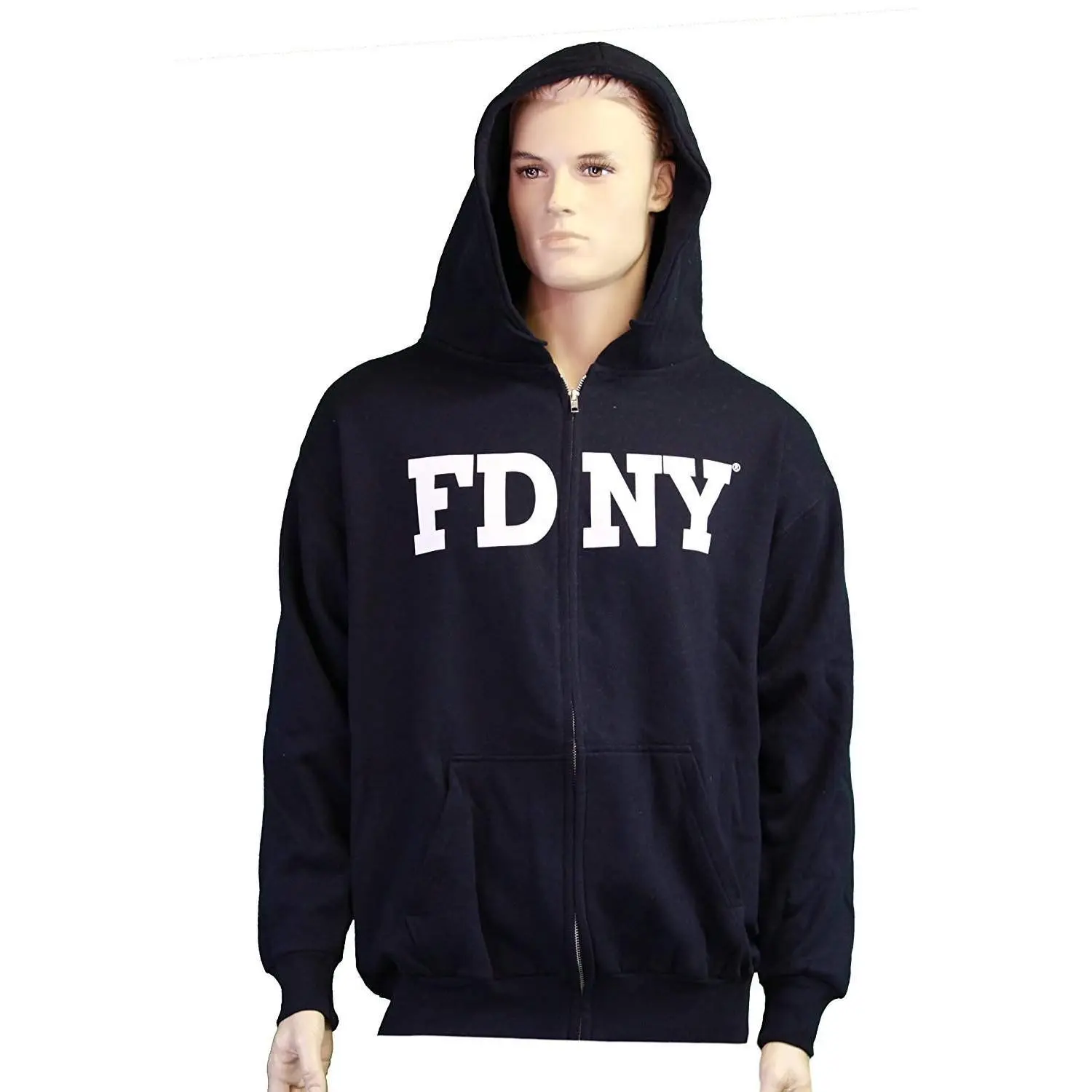 FDNY Hoodie Screen Print Fire Dept Sweatshirt Navy