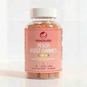 Hemokare Boost Gummies, Peach Flavored, Dietary Healthcare Fitness Supplement Edible