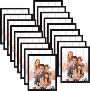 Black 8x10 Picture Frame Set of 18, Multi Photo Frames 8 by 10 Bulk for Wall Hanging or Tabletop Display