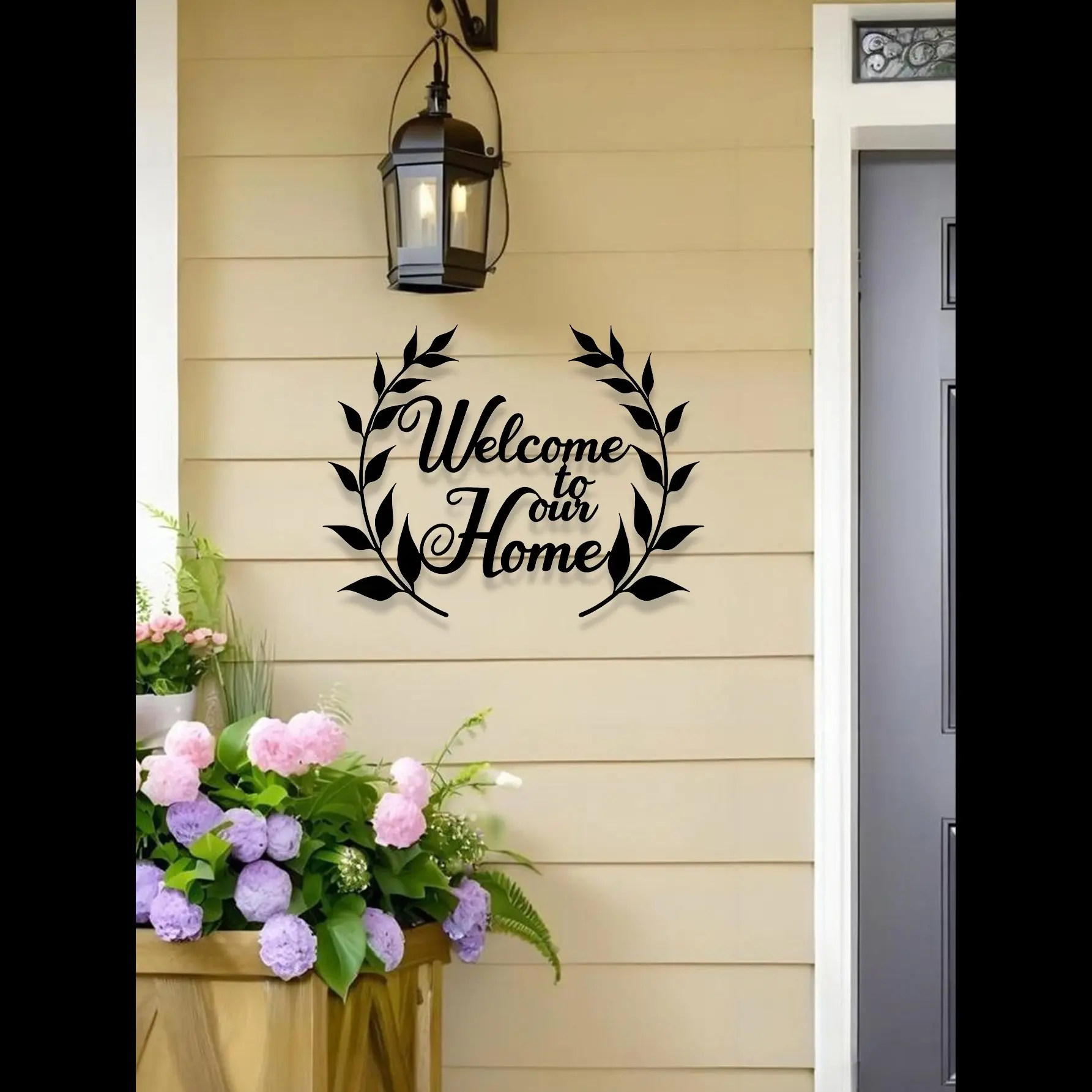 Elegant Welcome Sign Plaque, Hanging Plaque, Decorative Wall Sign, Home Decor Metal Wall Art, Easy Installation, Ideal for Living Room, Bedroom, Office, Birthday Gift