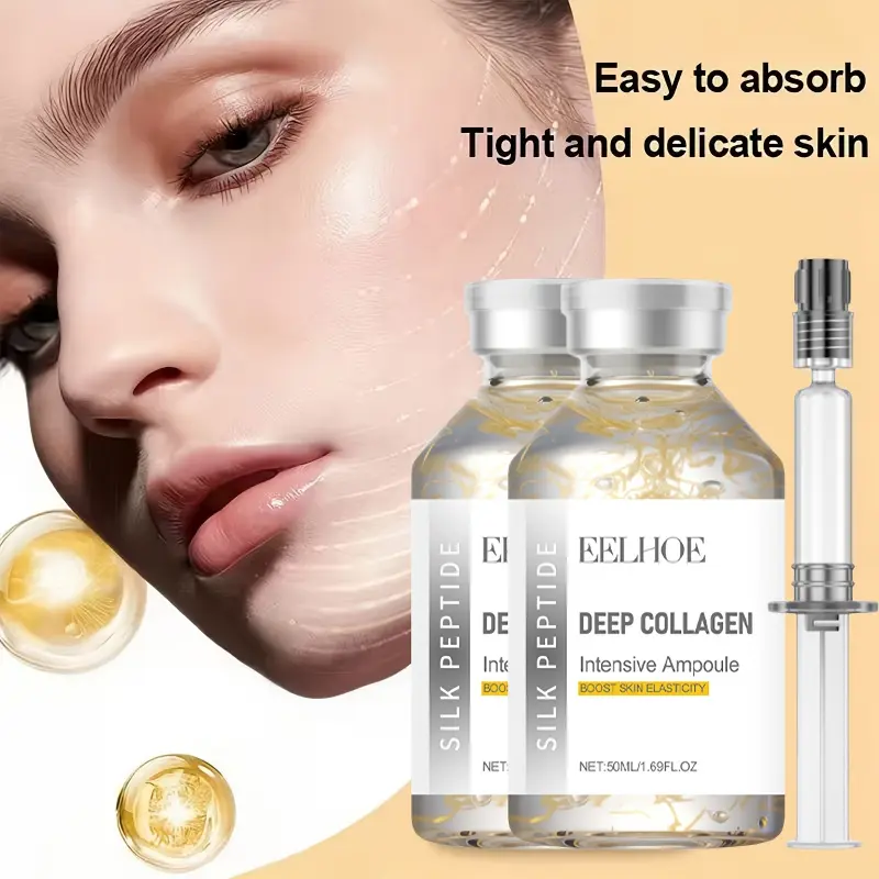 2 Bottles of Peptide Firming Ampoules Containing Collagen, Niacinamide, Peptide Complexes, Anti Aging Peptides, Anti Wrinkle Firming, Provide Hydration, Tighten Skin, Improve Uneven Tone, Offer 72-Hour Moisture, Refine Pores Firming Serum