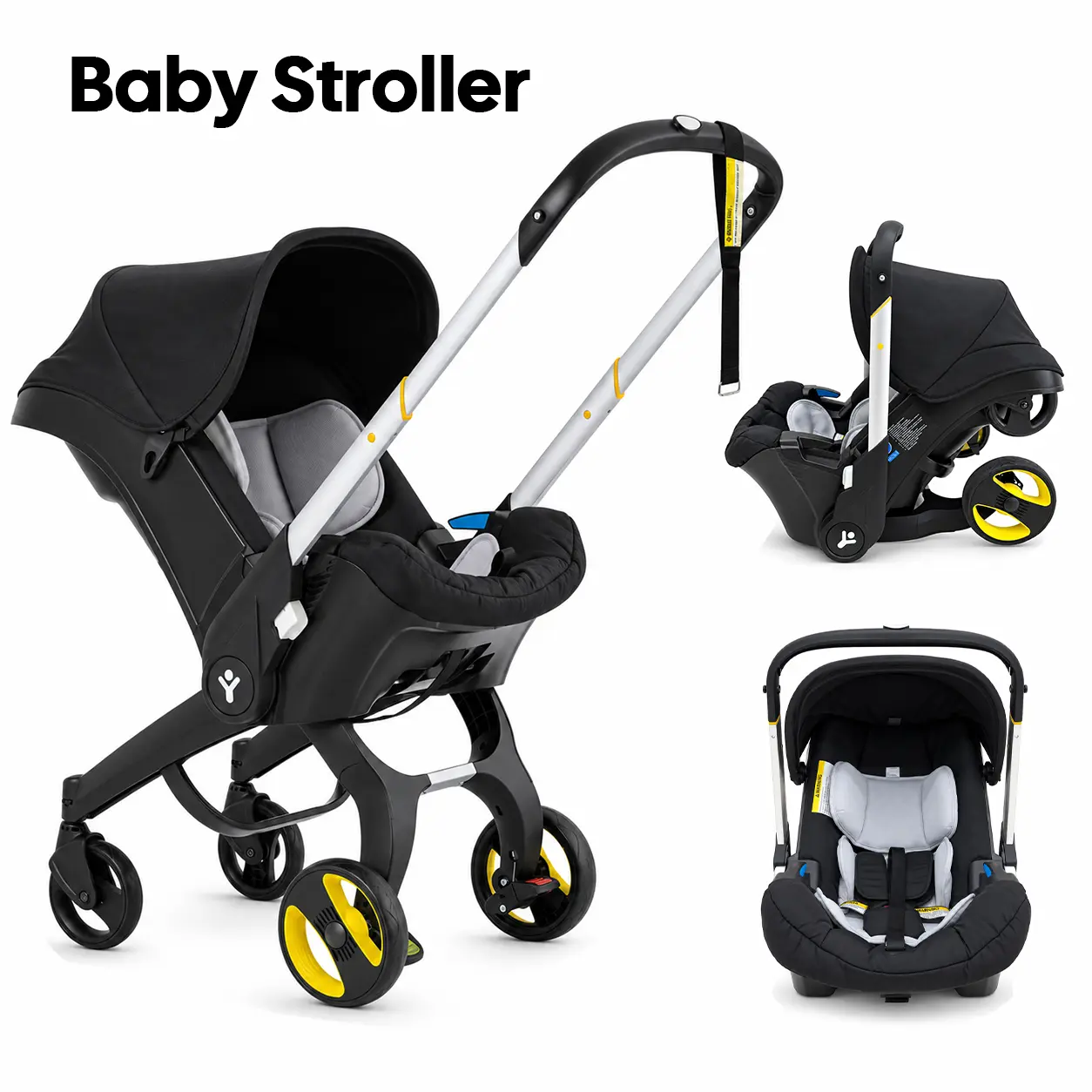 Cochildor Baby Stroller with Reversible Handlebar, Foldable Infant Pushchair with Adjustable Sun Canopy, Compact Folding Baby Stroller for Everyday Outings, Outdoor Walks and Travel, Convenient Baby Carriage with Comfortable Seat jogger,familyfun