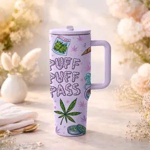 mikenda 40oz Funny Tumbler, Trendy and Eye Catching Design, Big Capacity with Handle and Straw, Perfect Fun Gift for Friends.