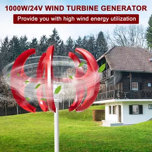 5-Blade Lantern Wind Turbines Generator Kit, 000W 12V/24V Wind Turbines Generator, 5-Blade Lantern Wind Turbines Generator Kit, Electromagnetic Electricity Producer Equipment