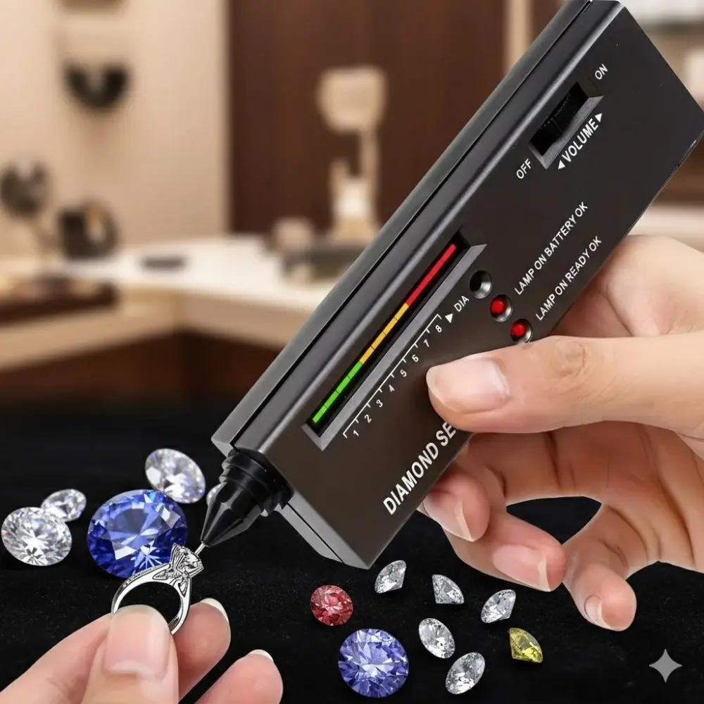 Portable Hardness Measuring Tester Pen - Diamond & Gemstone Authenticity Checker with Battery Lamp for Jewelry, Jade, Crystal, Minerals | Fast & Accurate Identification Tool Instrument Hardware Accuracy Ready Ok
