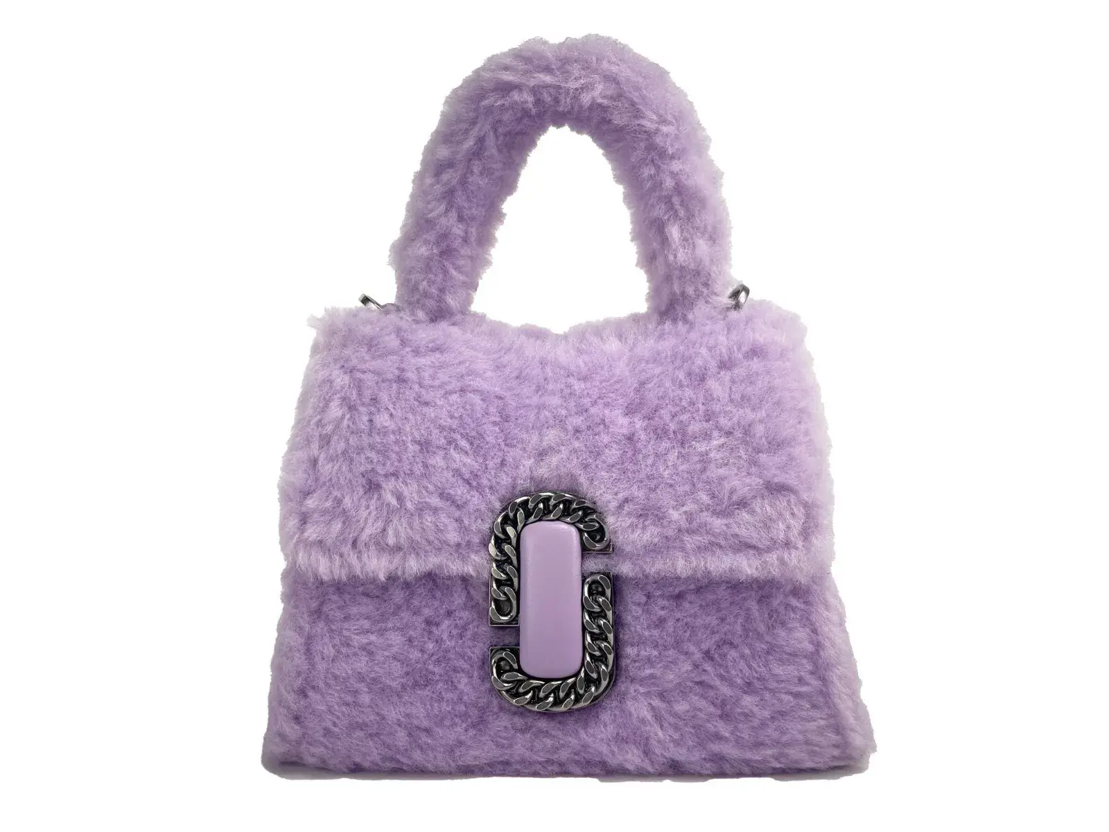 Pre-owned MARC JACOBS Fur Crossbody Bags The St Marc Mini Top Handle Satchel Crossbody Women's Bag