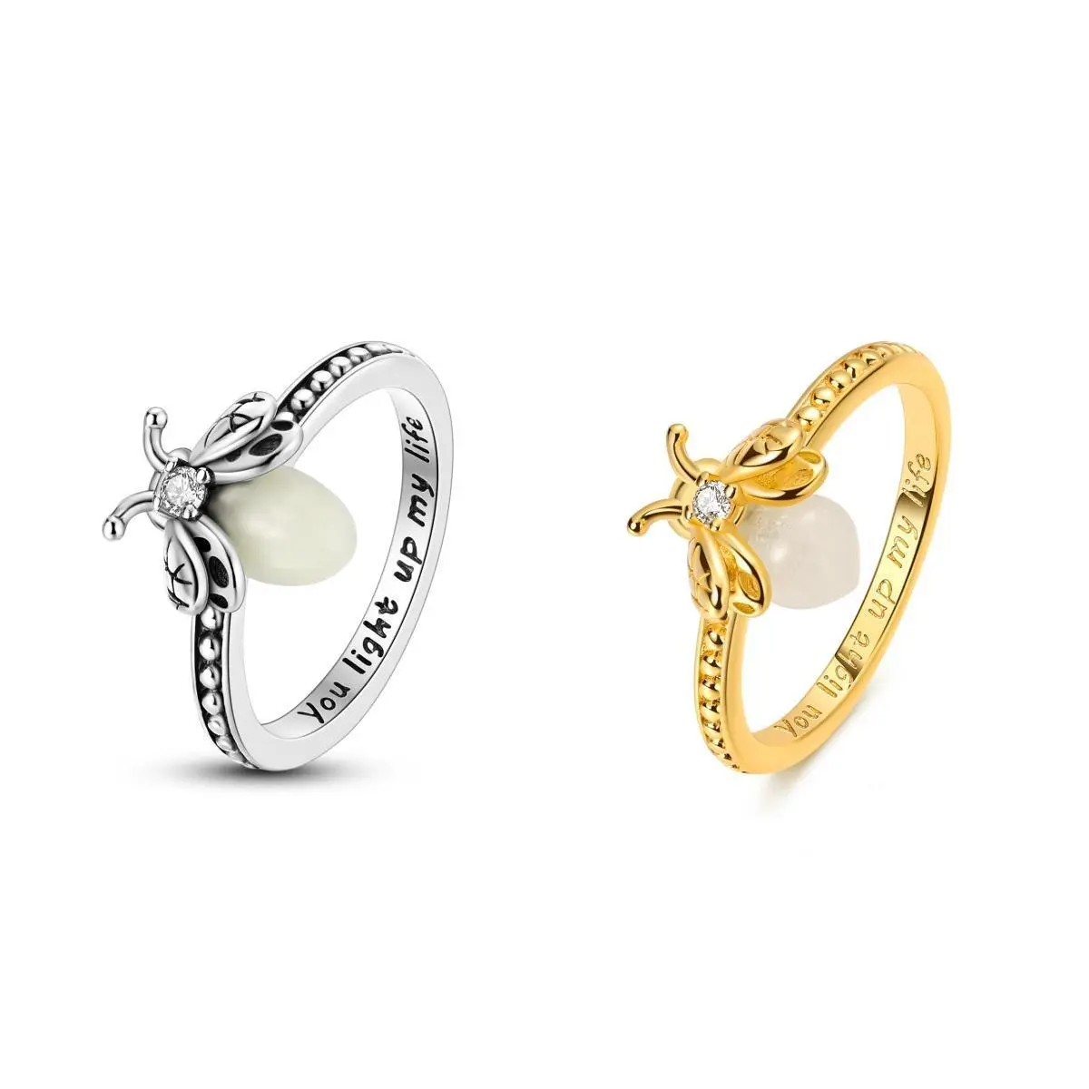 The MULA S925 silver-plated firefly ring, with its elegant and luxurious fluorescent design, is the perfect gift for girls, ladies, and nature lovers. (Zircon-set nature-inspired ring)
