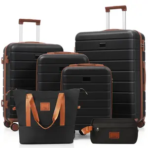 Luggage Sets 6 Piece with Duffel Bags, Hardside Expandable Suitcases with Spinner Wheels and TSA Lock, 16/20/24/28 Inch Spinner Suitcase Set with Expandable Travel Duffel Bag & Waterproof Toiletry Kit, Adjustable Handle