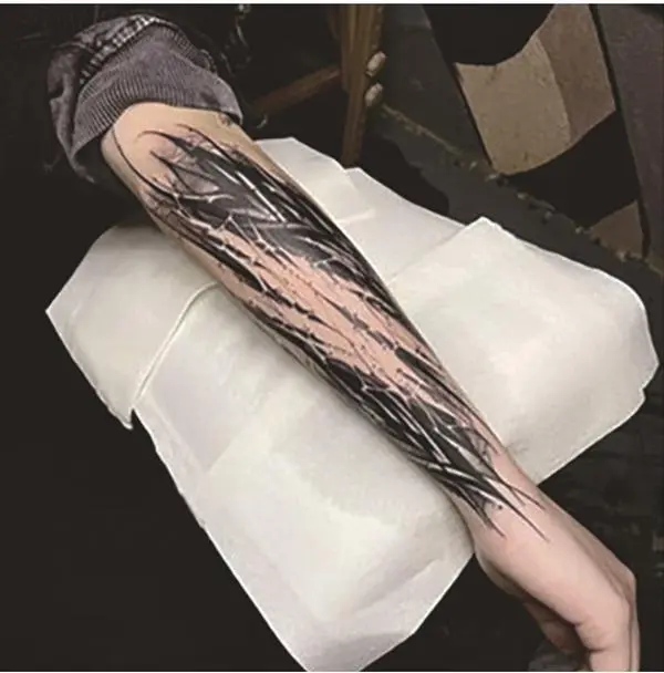 Forearm Tattoo Stickers - Trendy, Bold Designs, Cool Cursive English, High-Quality, Non-Reflective, Herbal Juice Ink Durable , Realistic AND Waterproof