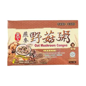 Eatender Taiwanese Oatmeal Mushroom Congee - Instant Hot Water Porridge, 34g x 8 Bags