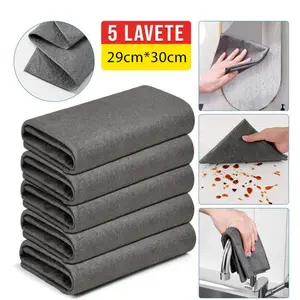 5-Piece Set Thick Magic Cloth for Streak-Free Glass Cleaning, Lint-Free and Water Stain-Free for Mirrors and Windows, Glass Towels