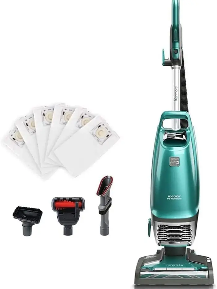 Kenmore Intuition Bagged Corded Upright Vacuum Cleaner - 2-Motor 200W Power Suction, HEPA Filter, 3-in-1 Tool, HandiMate, Pet Friendly for Carpet & Floor Pet Hair Removal - BU4022, 200 Watts