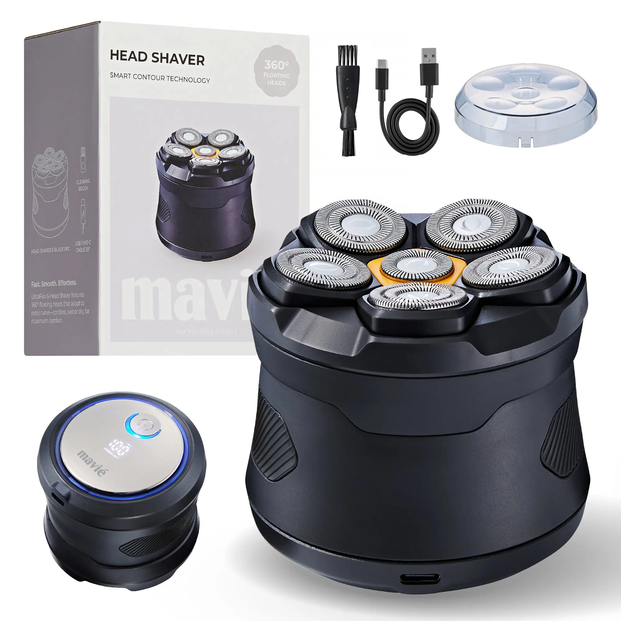 mavié 6-Blade Electric Head & Body Shaver for Men – Waterproof Wet/Dry Razor mavié 6-Blade Electric Head & Body Shaver for Men – Waterproof Wet/Dry Razor