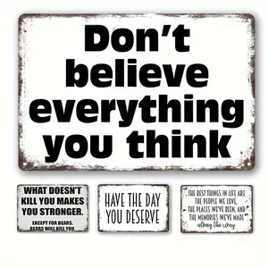 Vintage Metal Tin Sign with Inspirational Quotes, 8x12 inches, Wall Hanging Decorative Plaque for Home, Office, Living Room, Bedroom, Multipurpose Use, Motivational Art Iron Waterproof