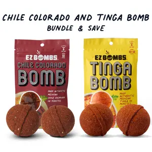 Chile Colorado & Tinga Bombs Bundle by EZ Bombs - Seasoning Spice Bomb Flavor for Authentic Mexican Dishes - Traditional