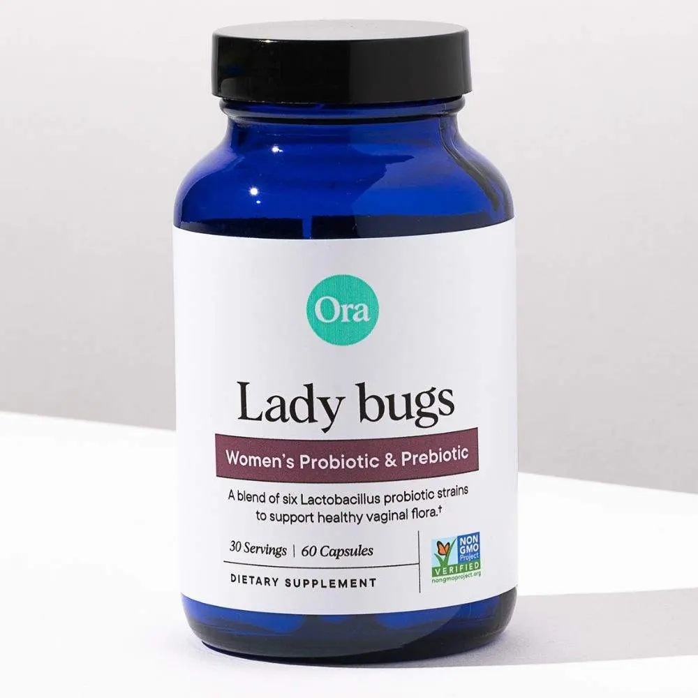 Ora Organic Prebiotics and Probiotics for Women - Lactobacillus for V@ginal and Urinary Tract Health, Contains 16 Billion CFU, 6 Strains - 1 Month Supply, 60 Vegan Probiotic Capsules