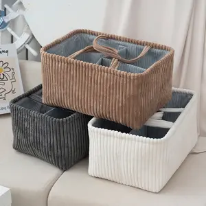 Handmade Desktop Storage Basket, Snack Fruit Organizer, Portable Handwoven Bag, Divided Dirty Clothes Bin, Cozy Basket, Home Organizer, 1pc