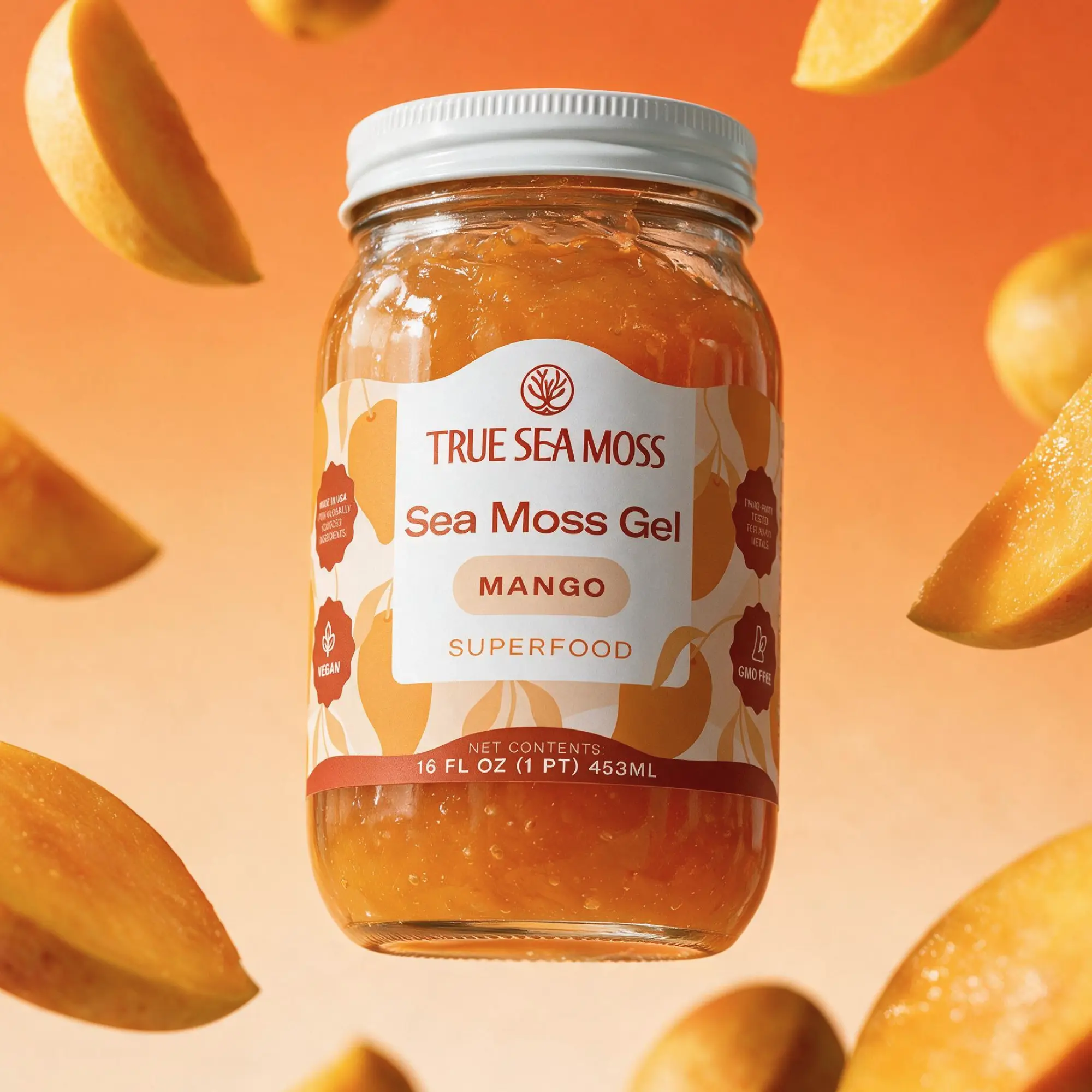 True Sea Moss Mango Irish Sea Moss Gel – Rich in Minerals & Vitamins – supports Immune, improves digestion, boost energy, skin & hair health