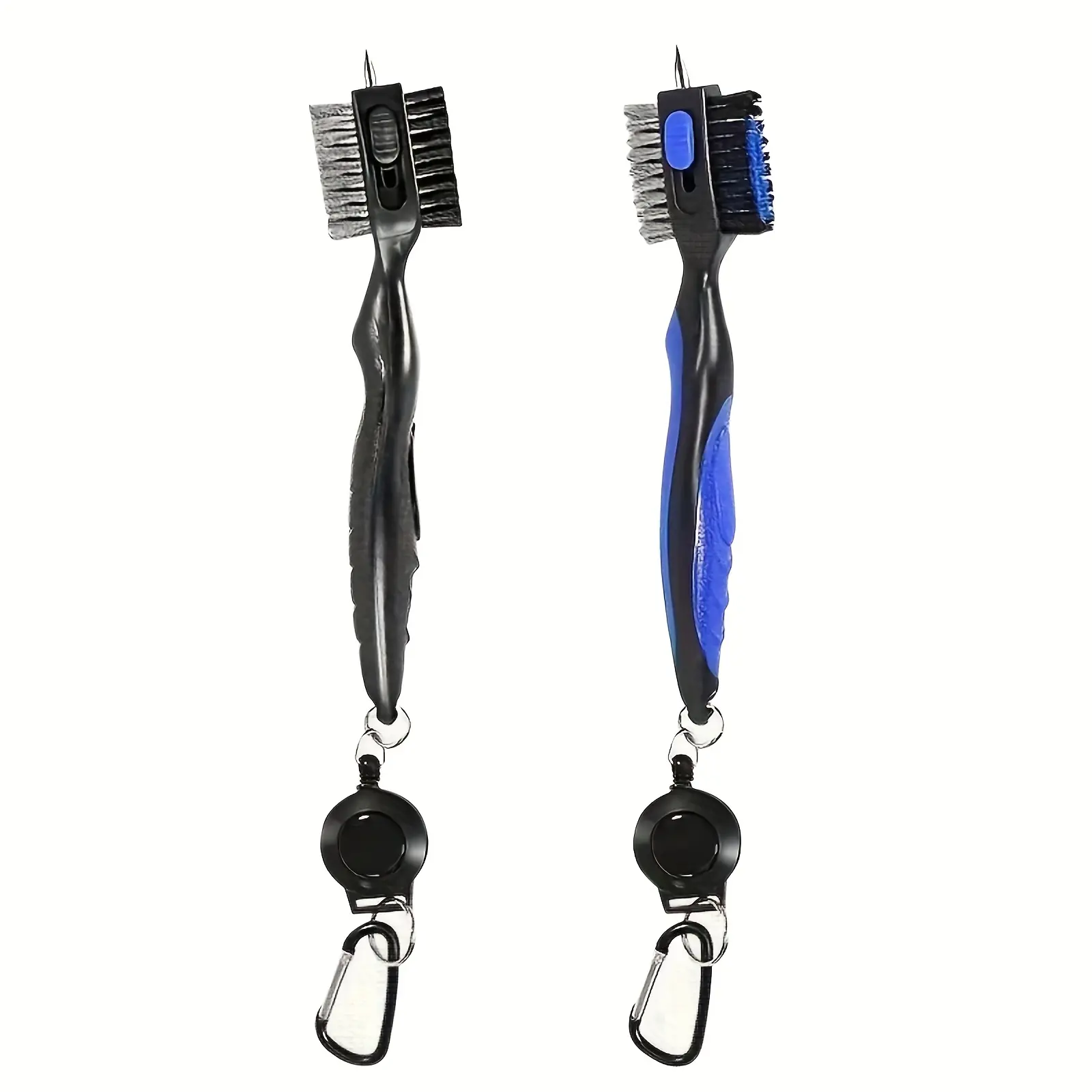 summerwins 2-in-1 Compact Golf Club Cleaning Brush - Extendable Groove Cleaner, Golf Accessories with Nylon Bristles, Wire Bristle Tip, Ergonomic Handle, ABS Portable Tool for Irons, Driver (Ideal for Party Bag Gifts, Home Supplies)
