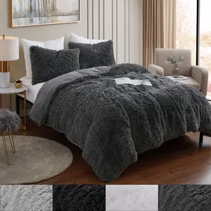 Sweet Home Collection 3PC Plush Shaggy Ultra Soft Decorative Fluffy Comforter Set