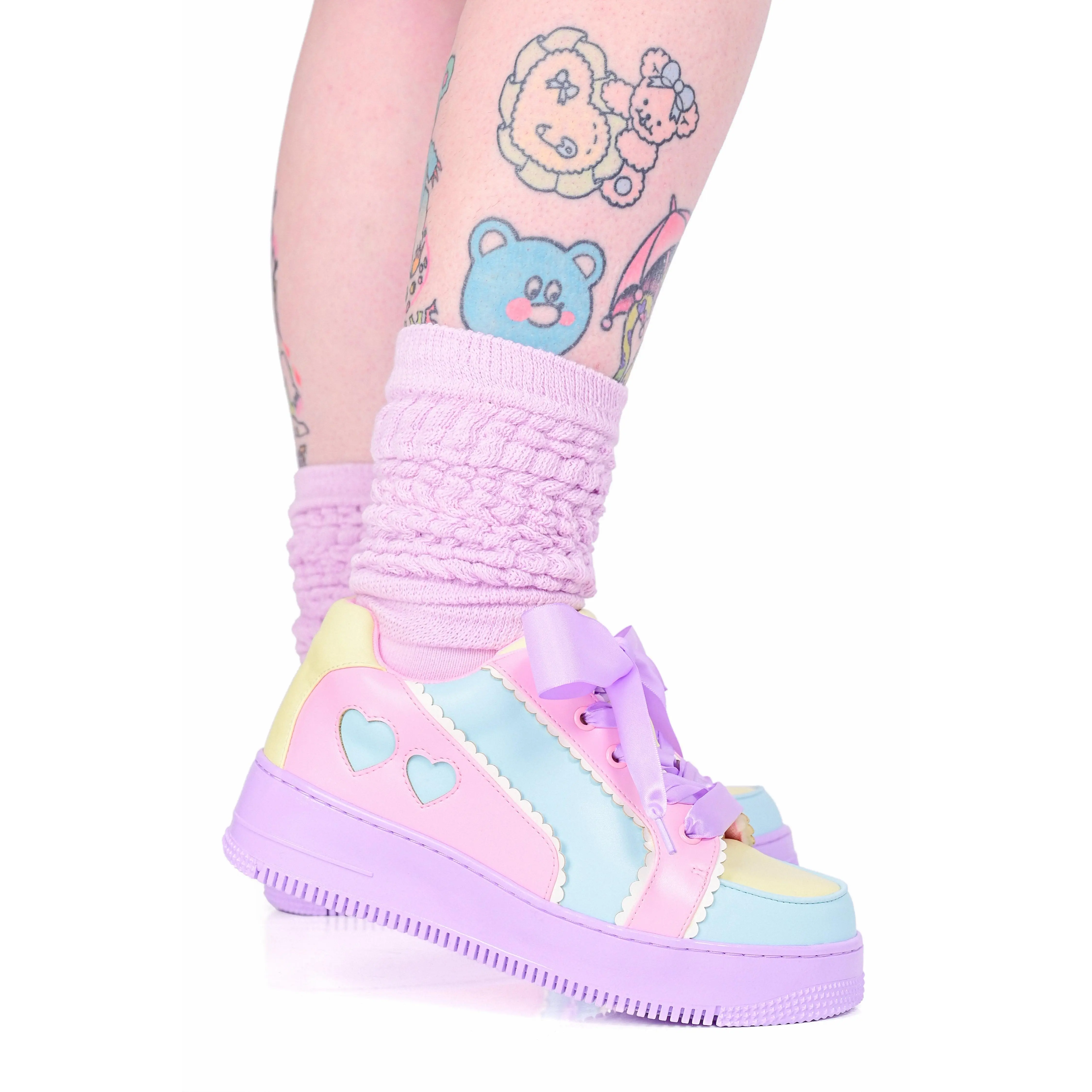 Heartbeat Colorblock Sneakers - Pastel Rainbow