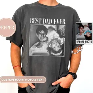 [ FATHER DAY GIFT ] Custom Photo Dad Shirt, Personalized  Family Tee