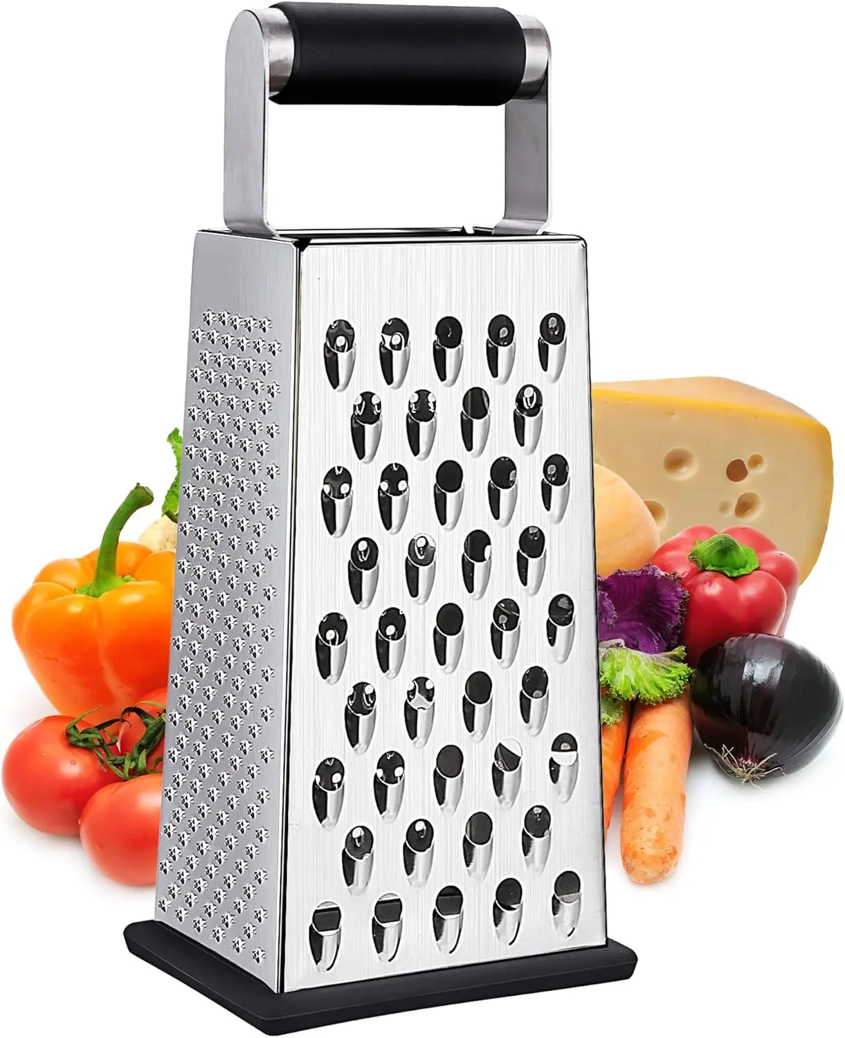 Cheese Grater, 4-Sided Box Grater for Cheese, Vegetable & Fruit