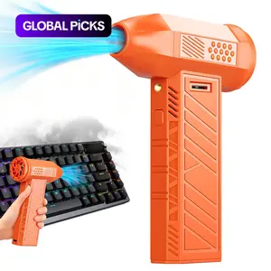 Compressed Air Dust Blower with LED Light, Usb Rechargeable Blower, Cordless Rechargeable Vacuum Cleaner for Keyboard PC Cleaning, Car Home, jet duster, dust-off compressed gas duster, air duster for car, air spray can duster computer, Handheld Air Duster