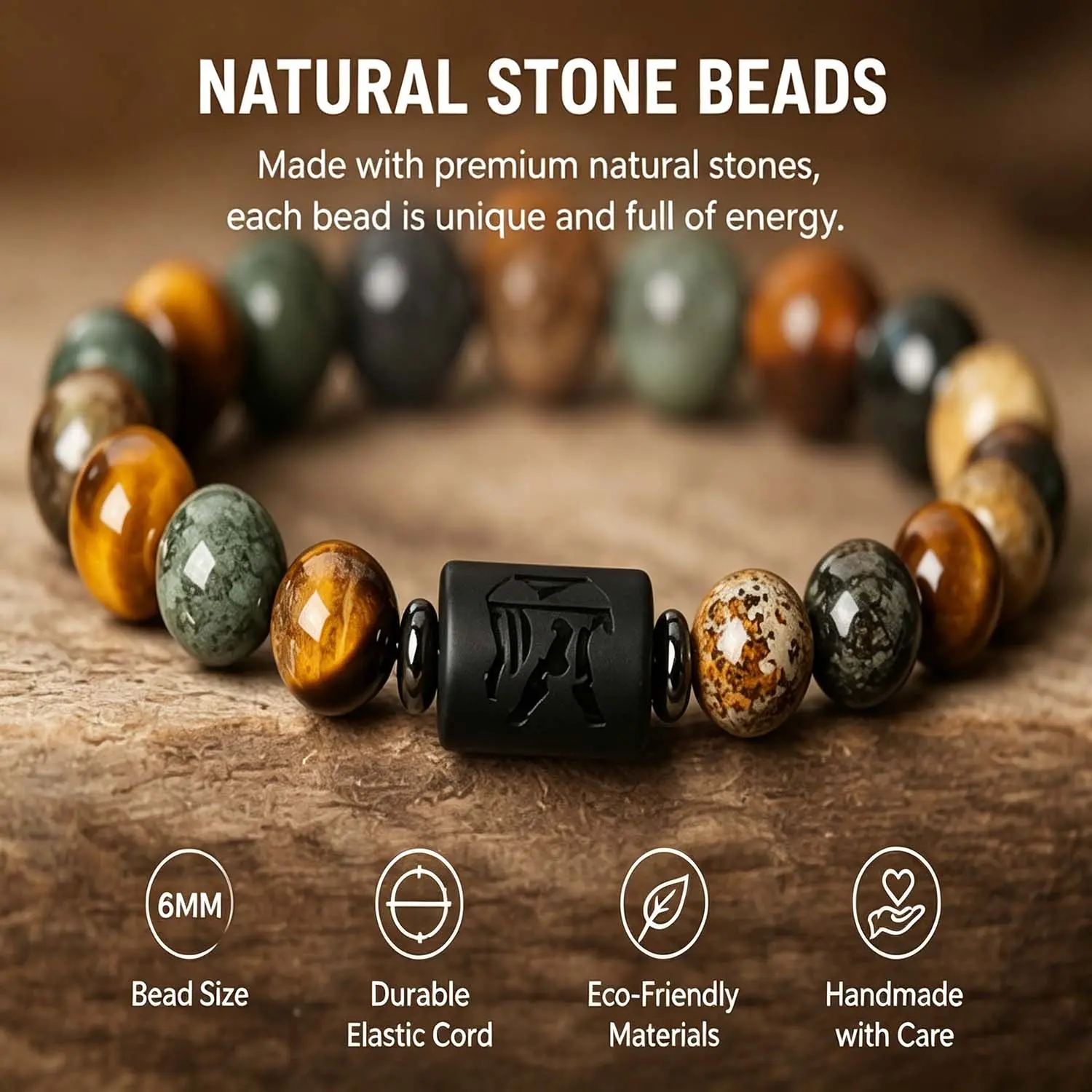 12 Zodiac Signs Charms Bracelet: Fashionable Natural Obsidian Bead Bracelet for Virgo, Leo and Libra – Bracelets for Couples (Men and Women)