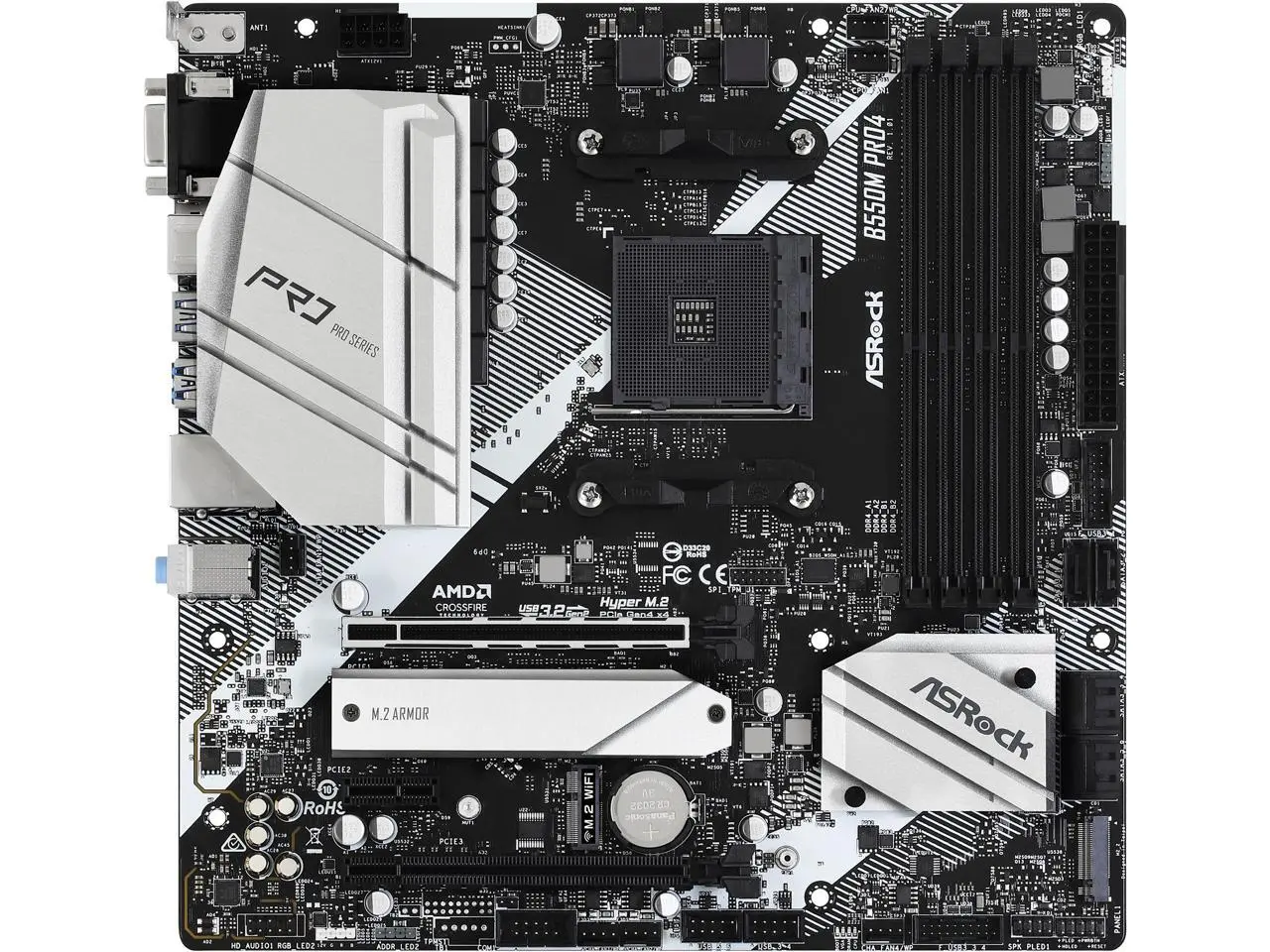ASRock PRO B550M PRO4 AM4 AMD B550 USB 3.1 USB 3.0 HDMI Micro ATX AMD Motherboard ASRock PRO B550M PRO4 AM4 AMD B550 USB 3.1 USB 3.0 HDMI Micro ATX AMD Motherboard