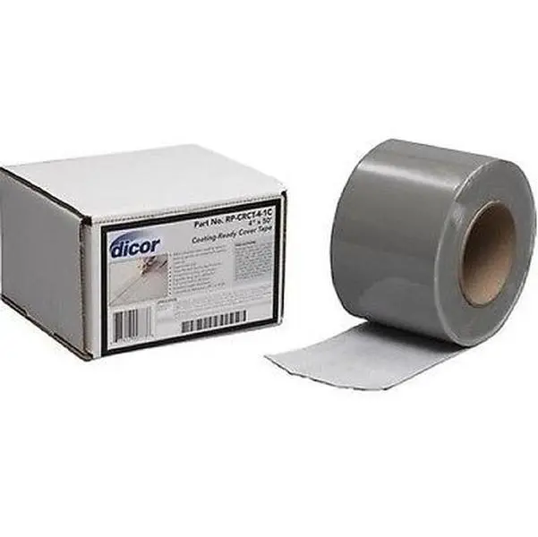 Dicor Modern Sealing Strip Tape - 4 x 50 ft Transparent Vinyl Cover Tape, Ready-Adhesive, Dependable High-Quality for Tools & Hardware, Household Applications, Coating Ready