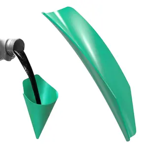 Flexible Oil Funnel, Foldable Oil Drain Funnel, for Oil Draining and Spill-Free Oil Filling, Easy to Clean & Foldable, for Lawnmower, Snowplow, Truck, Motorcycle, Car (Green)
