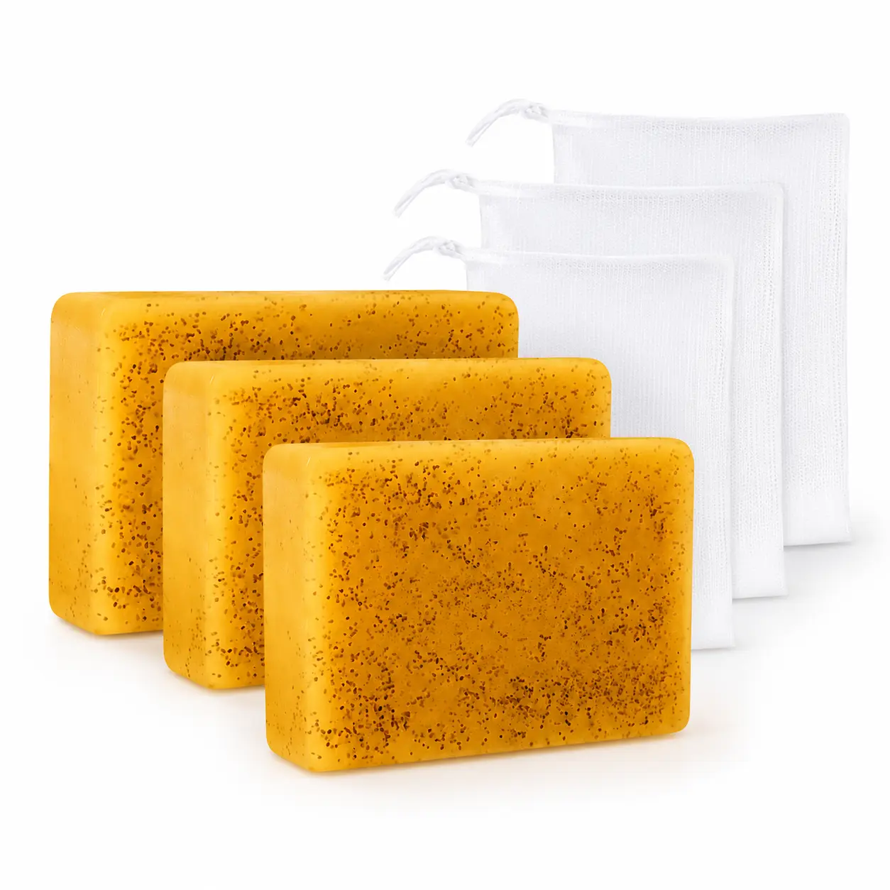 Kojic Acid Turmeric Lemon Soap Bar with Coconut Oil, Natural Face & Body Cleanser for Women and Men, Effective acne removal, mild and non irritating，Leaves Skin Soft, Smooth & Radiant-Looking