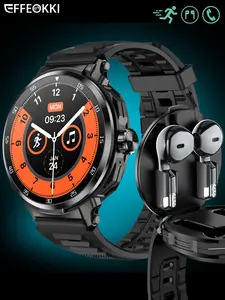 Men’s 2-in-1 Smartwatch & Earbuds Set – 1.46" Round Screen, Wireless Call, Fitness Tracking, Multi-Sport Modes, NFC, Compatible with iOS/Android, Black Gift Option