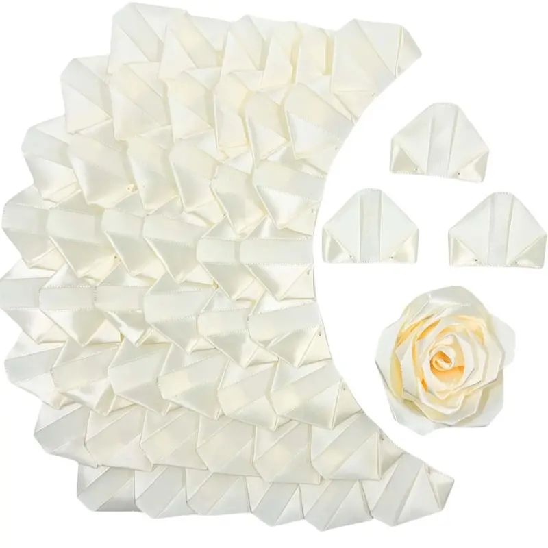 300pcs Premade Satin Ribbon Rose Petals Half-finished For Eternal DIY Ramos Forever Flowers Bouquets Everlasting Floral Wedding Anniversary Birthday Royal Blue