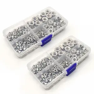Stainless Steel Hex Nut Combination Set, 2 Boxes M3 M4 M5 M6 M8 Nuts for Bolt Fasteners Tool Repair Accessories, Durable Fastener Accessories