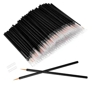 100 Pack Disposable Eyeliner Brushes, Ultra-fine Precision Point Eye Liner Applicators, Portable Cosmetic Eye Wands, Professional Makeup Brushes Tools for Women & Makeup Artists, Soft & Hygienic One-Time Use (Black)