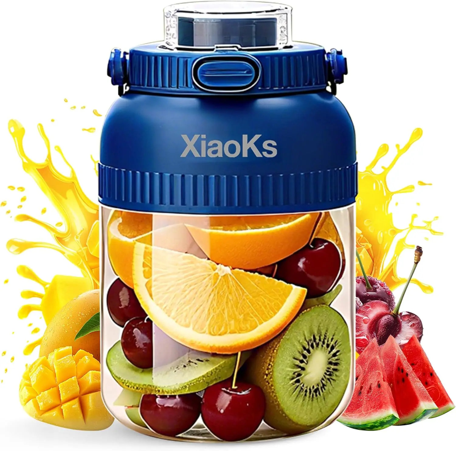 Portable Personal Blender for Shakes and Smoothies with 43oz BPA Free Travel Cup and Lid Rechargeable USB Small Electric Juicer Mixer Fruit Smoothie Maker Machine for Kitchen Office Travel Gym Outdoor Sports Workout Dark Black