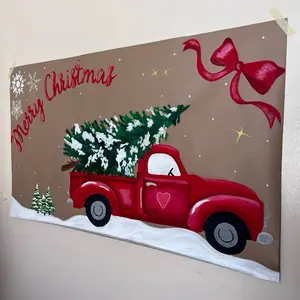 Classic Christmas Hand Painted Banner
