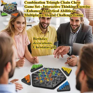 132pcs Combination Triangle Chess Strategy Board - Multiplayer Mental Challenge Game - Family Party & Social Gathering Activity - Interactive Thinking Exercise - Enhances Analytical Abilities - Birthday Decorations