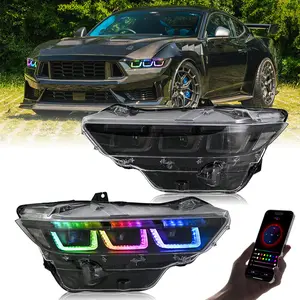 KuerLED RGB LED Headlight with Triple Projector for 2024–2025 Ford Mustang EcoBoost / GT | Dynamic Animation & App Control