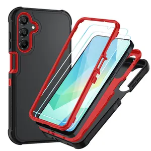 Suitable for Samsung Galaxy A17/A16A15/A14/A07/A06/A56/A54/A36/A35/A25/A24 5G phone case: 3-layer shockproof phone case with high-definition screen protector, mixed protection military grade anti drop protection Durable Protective