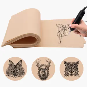 Premium Tattoo Training Kit - 5 Double-Sided Practice Skins (8"x6") - Realistic Fake Skin for Tattoo Beginners, Microblading & Permanent Makeup Practice - Essential Tattoo Supplies