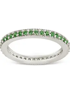 Sterling Silver 2.5mm Thin Emerald CZ Band Ring
