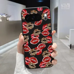 Rounded Edge Phone Case for Google Pixel 10 9 XL 8 7 Pro A  Kiss of the Leopard Pattern Anti-Scratch Shockproof TPU Bumper Drop-proof Cover Cellphone Protective