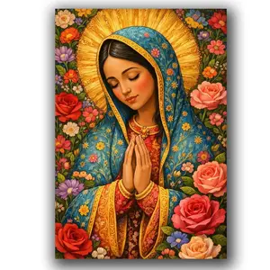 Virgin Mary Diamond Painting for Adults, Large Size Diamond Painting Kits, DIY Full Drill Diamond Art Kits, Home Wall Decor, Diamond Pattern Design