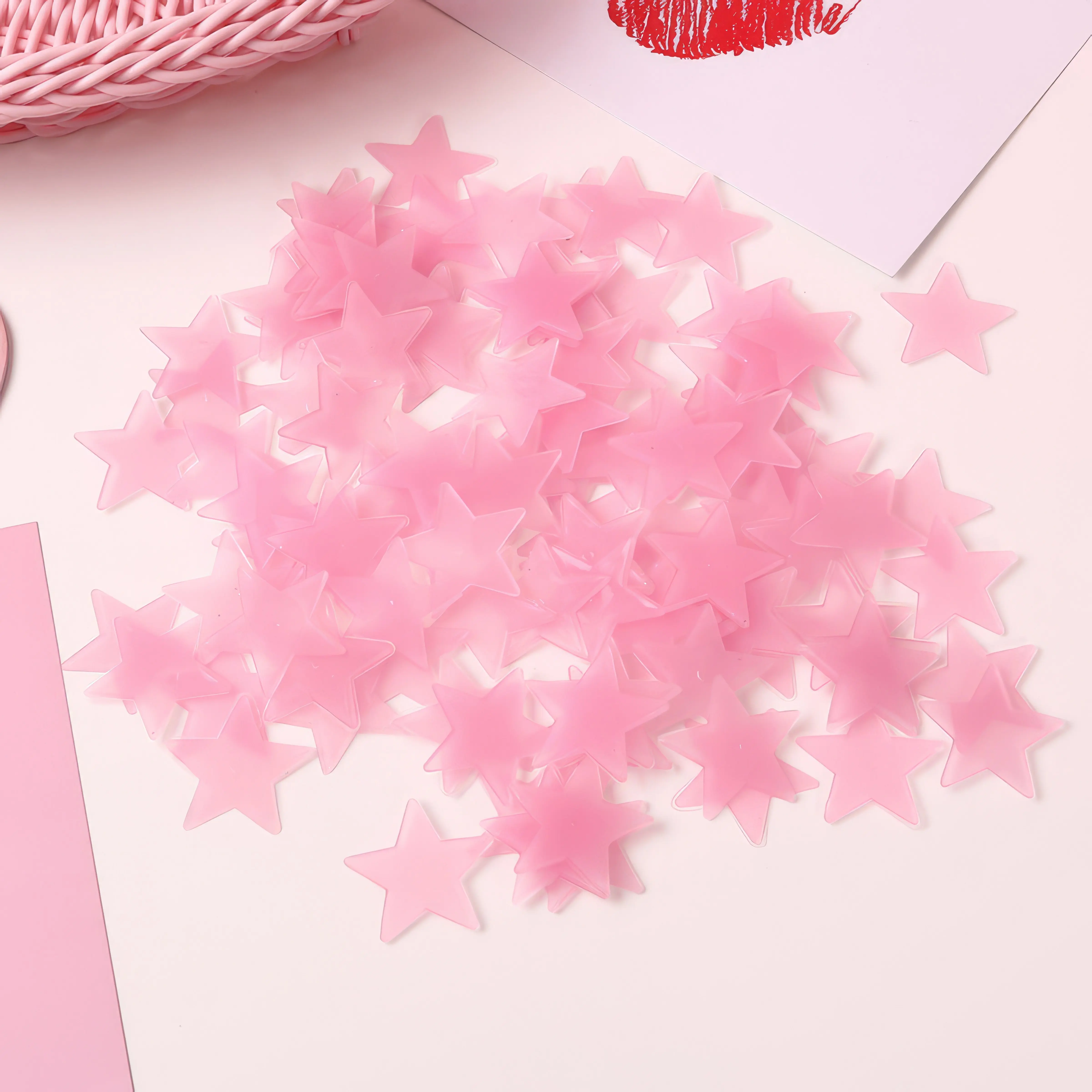 100-Piece Pink Star Glitter Confetti Decoration Set - Easy-to-Use Shiny Festive Supply for Weddings, Crafts (Home & Festive Party Supplies)